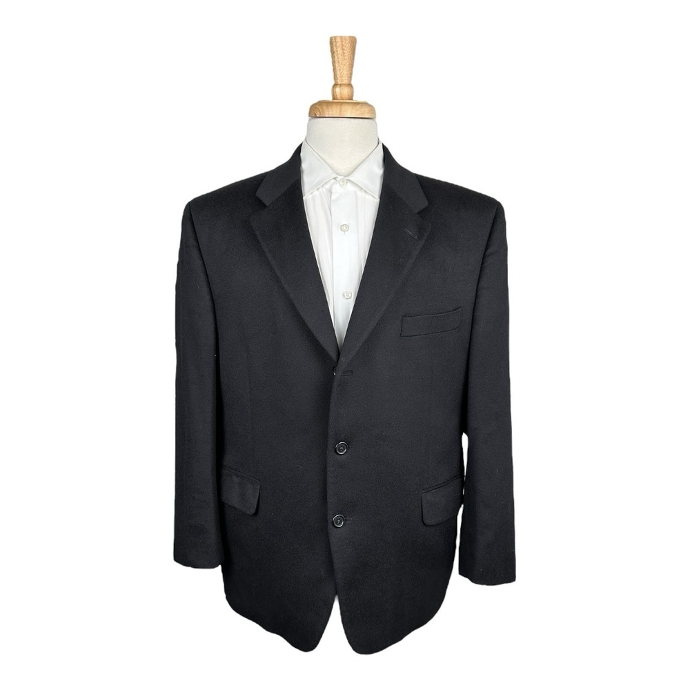 Jack Victor Loro Piana Black Pure Cashmere Blazer Sport Coat 45S Short GLENNWOOD
